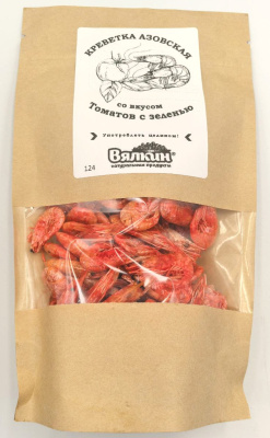 Креветка вяленая со вкусом томатов с зеленью